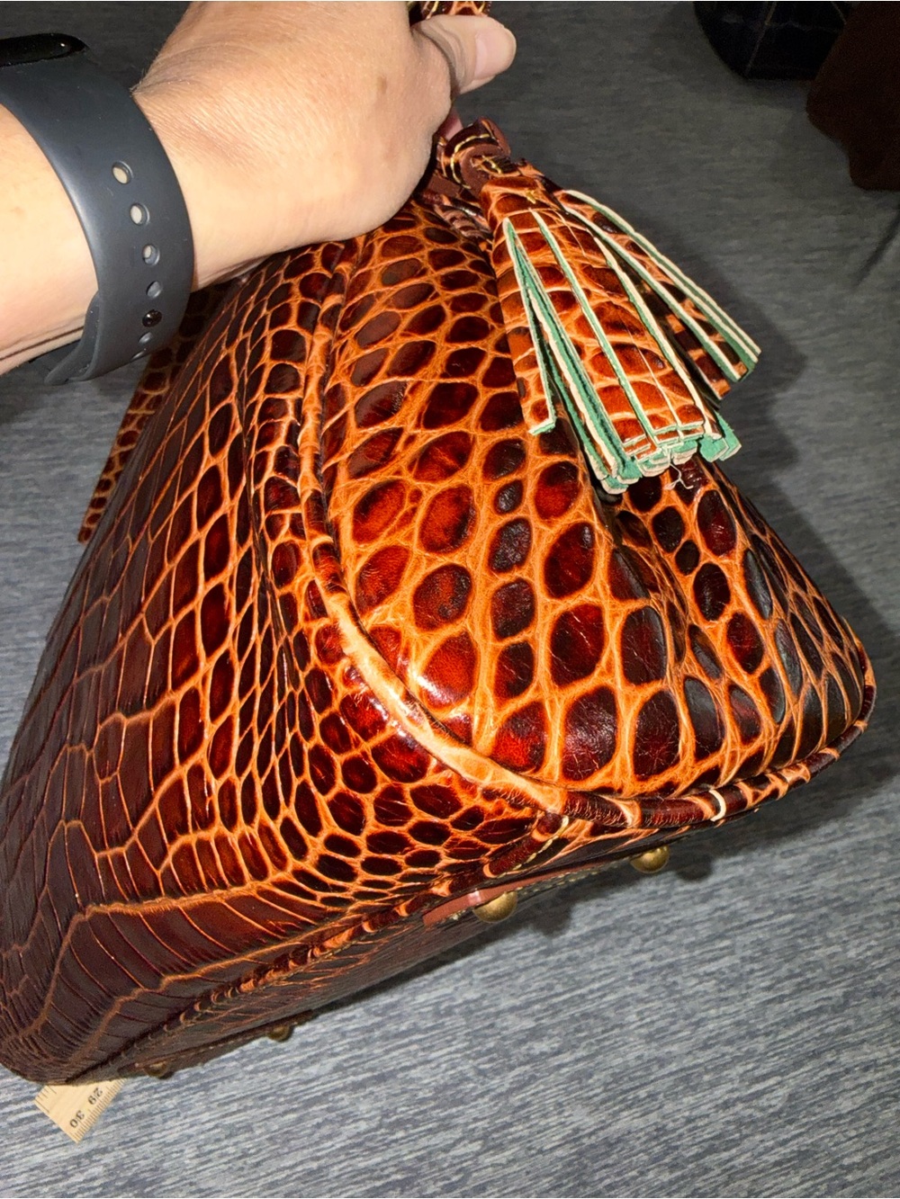 Dooney & Bourke Chestnut Croc-Embossed Leather Shoulder Bag - Picture 9 of 15